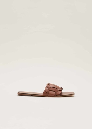 Phase Eight Woven Flats Brown Canada | LMEJSI-068